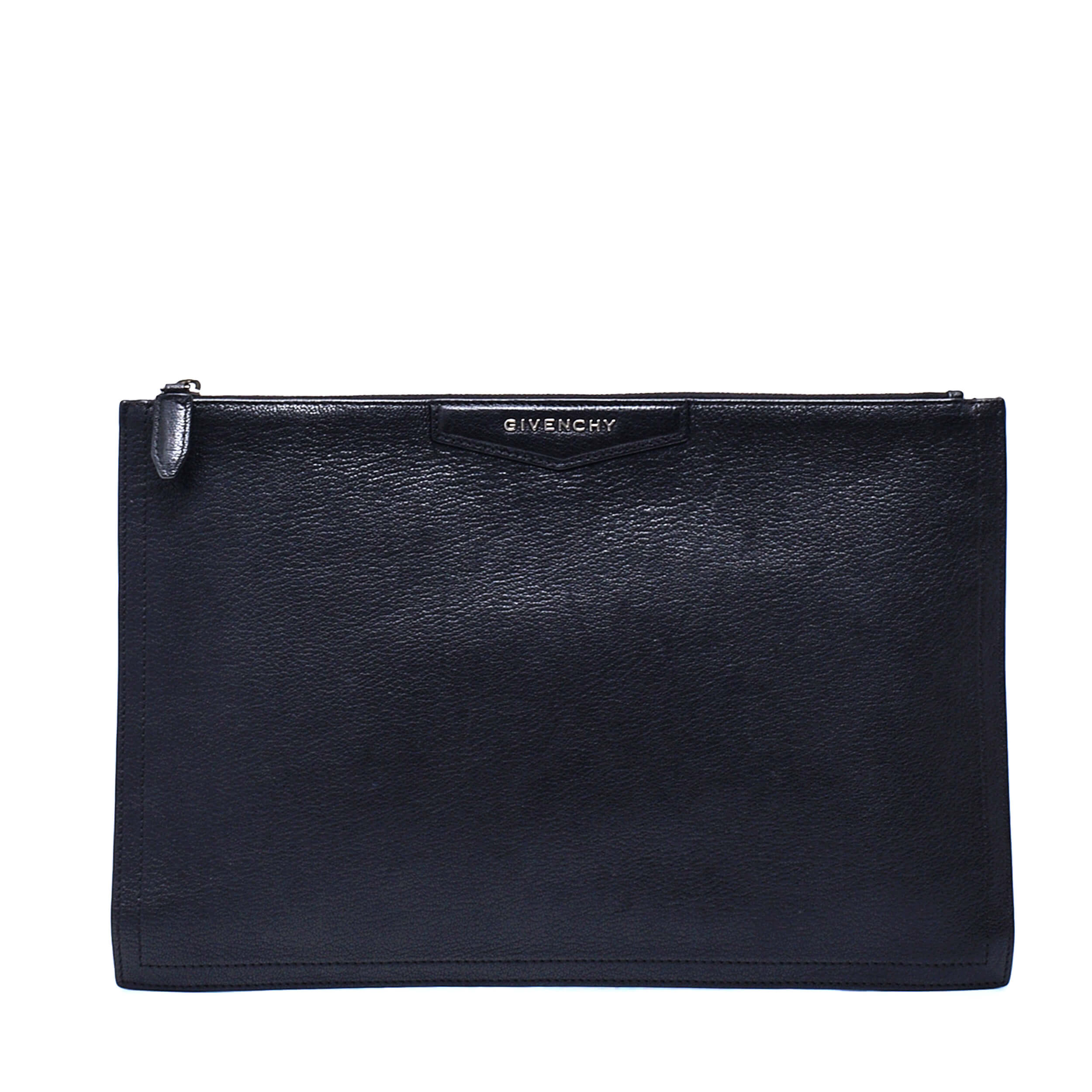 Givenchy - Black Leather Goatskin Large Antigona Zip Clutch